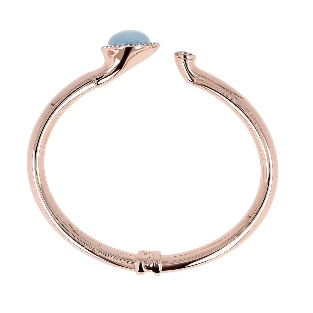 Best Sale Bracciale Rigido Con Pietra Naturale Tonda E Pave Di Cubic Zirconia Bracciali