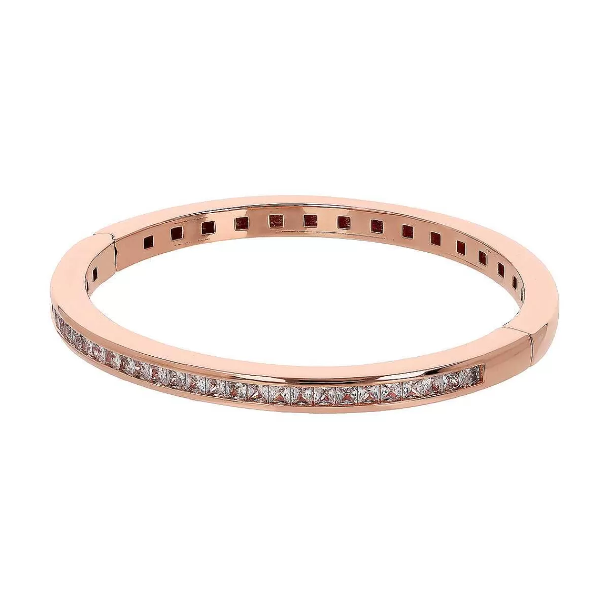 Hot Bracciale Rigido Con Zirconi Quadrati Taglio Princess Bracciali
