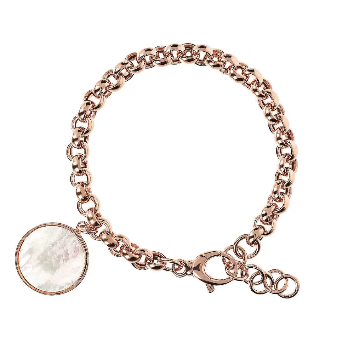 Fashion Bracciale Rolo A Catena Con Pendente A Disco In Pietra Naturale Bracciali