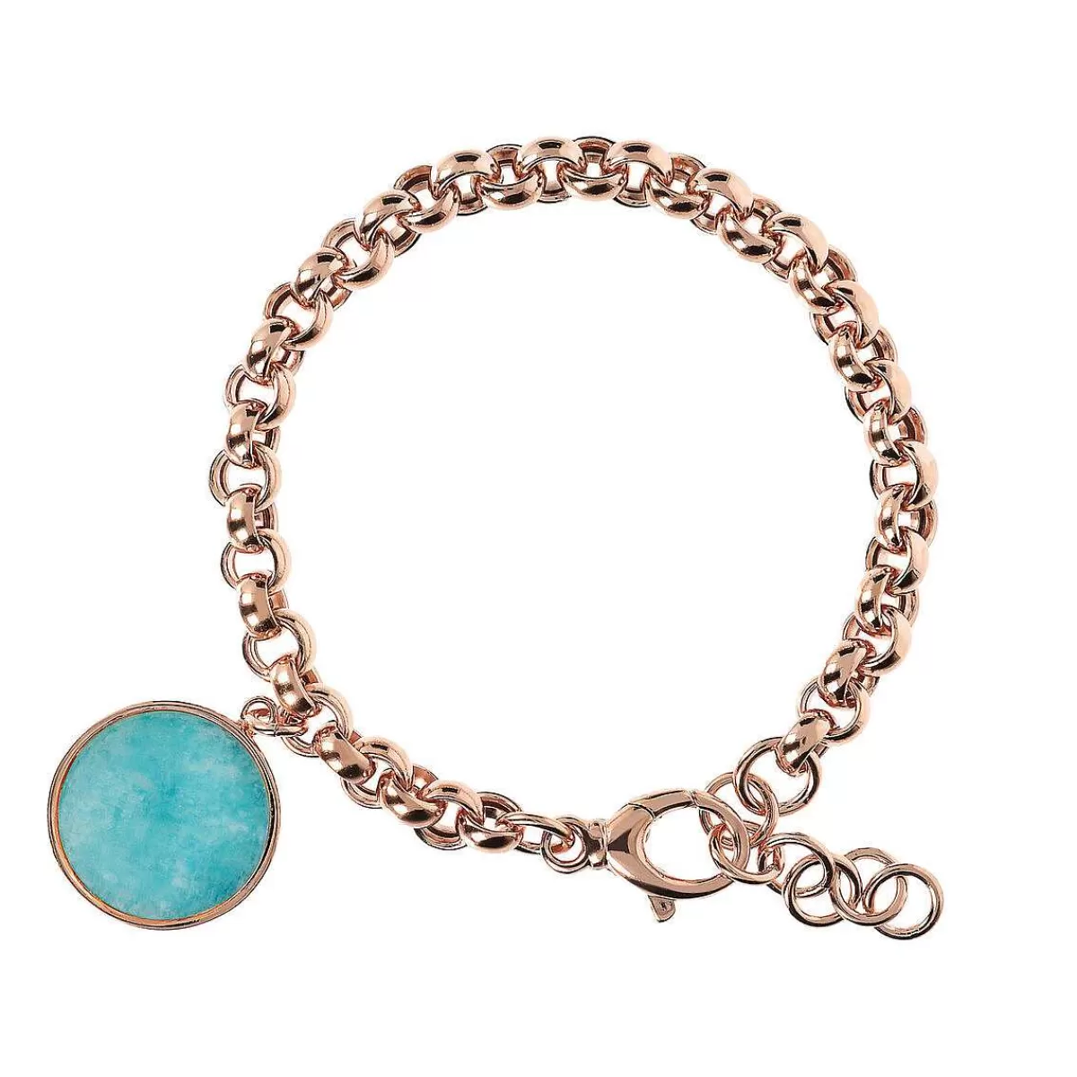Fashion Bracciale Rolo A Catena Con Pendente A Disco In Pietra Naturale Bracciali