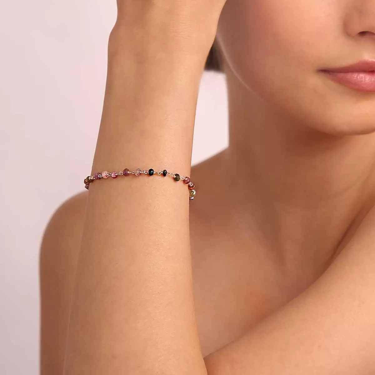 Online Bracciale Rosario Con Quarzi Multicolori Bracciali