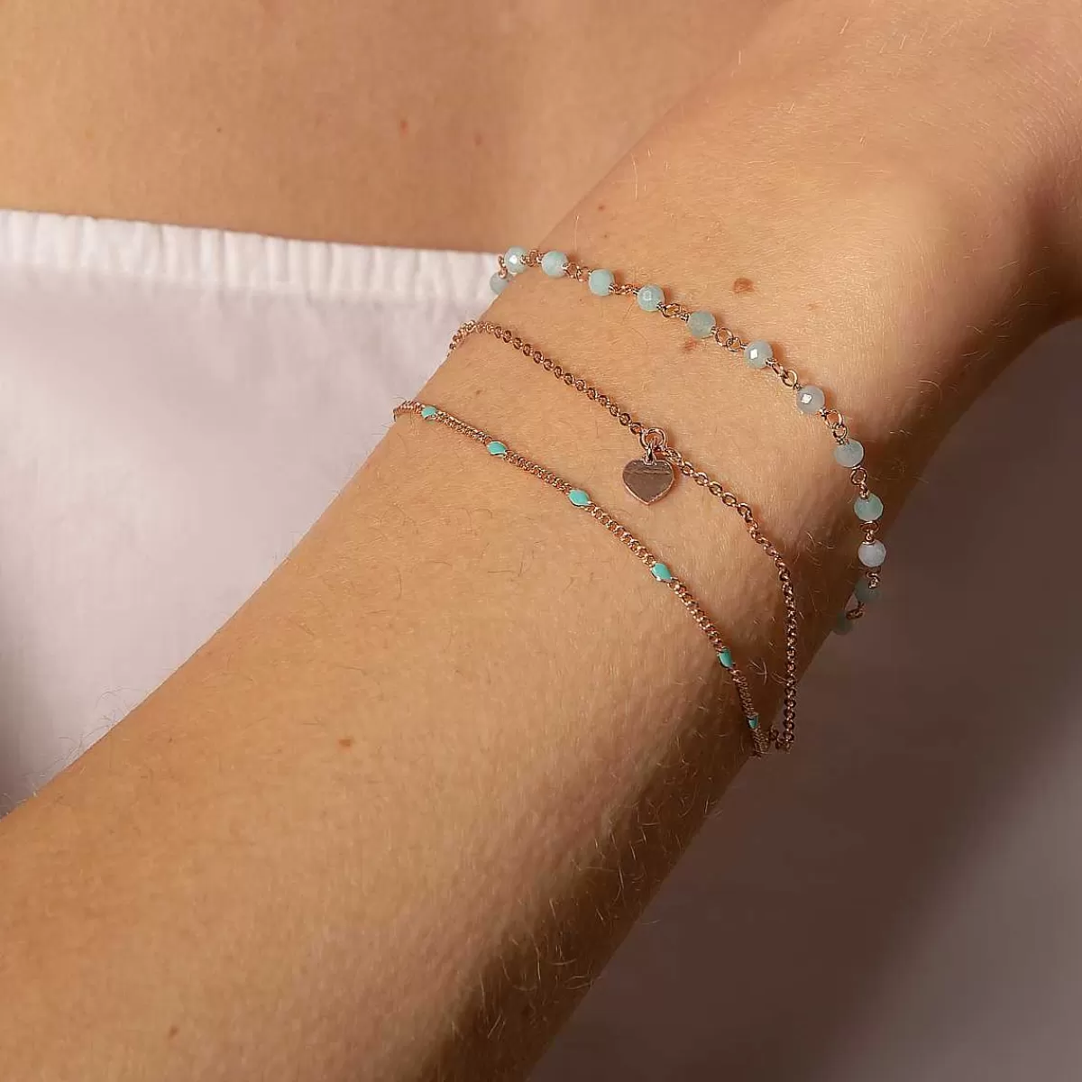 Online Bracciale Rosario Multifilo A Catena Con Smalto E Pendente Cuore Bracciali