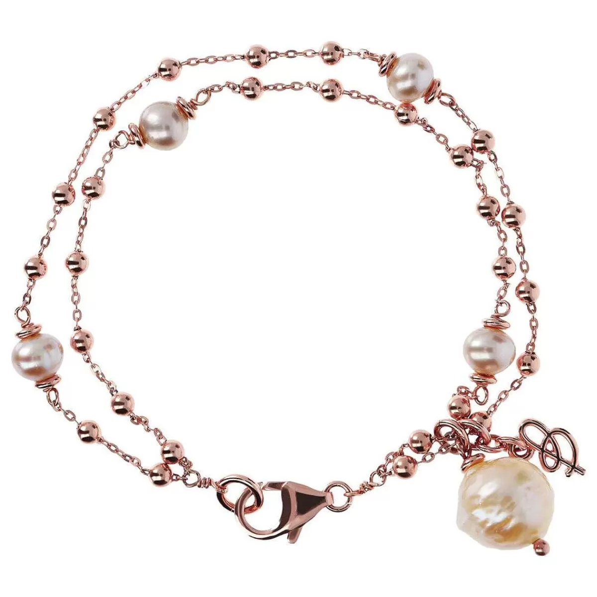 Discount Bracciale Rosario Multifilo Con Sfere E Perle Coltivate D'Acqua Dolce Ming O 6/12 Mm Bracciali