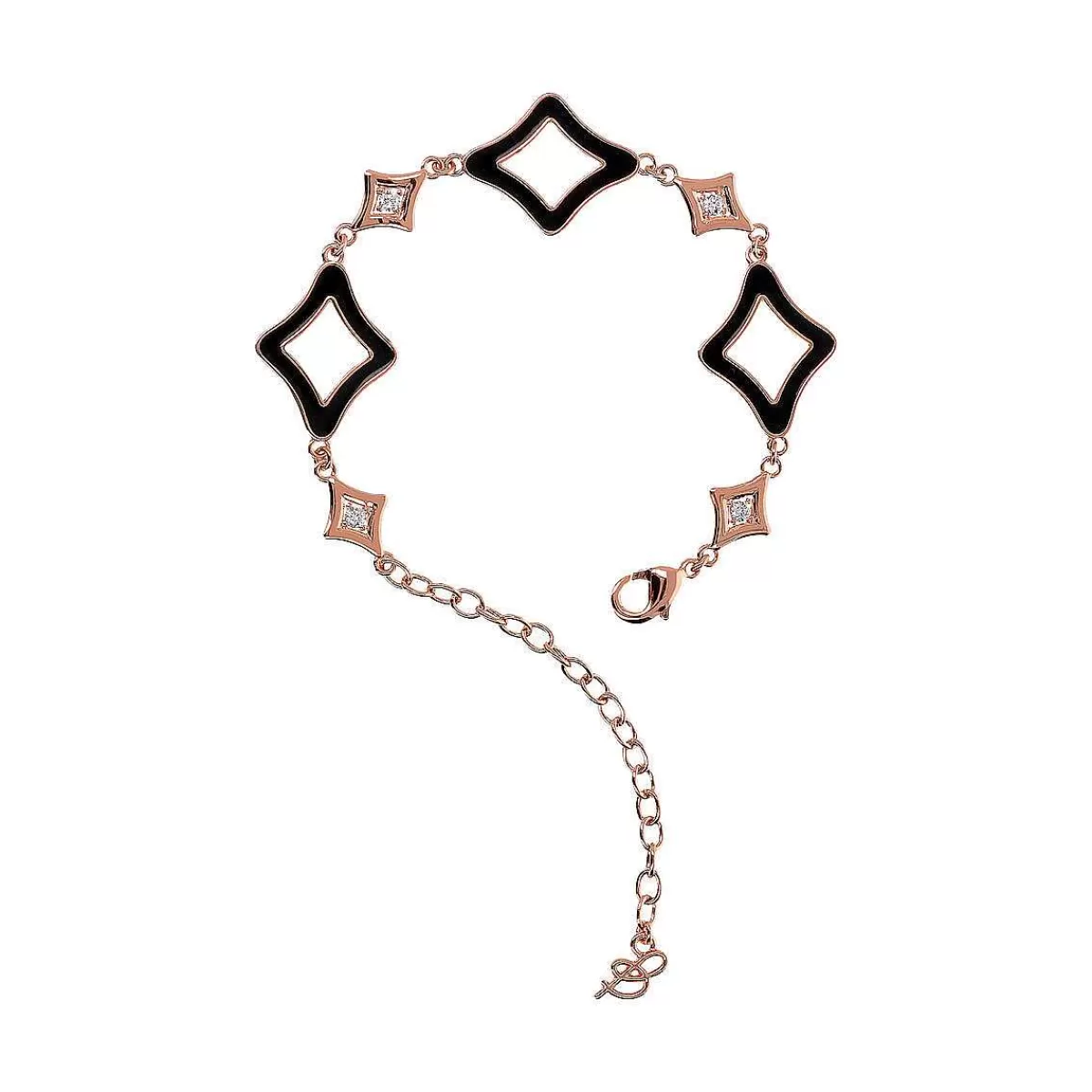 Clearance Bracciale Smaltato Con Etoile E Punti Luce In Cubic Zirconia Bracciali
