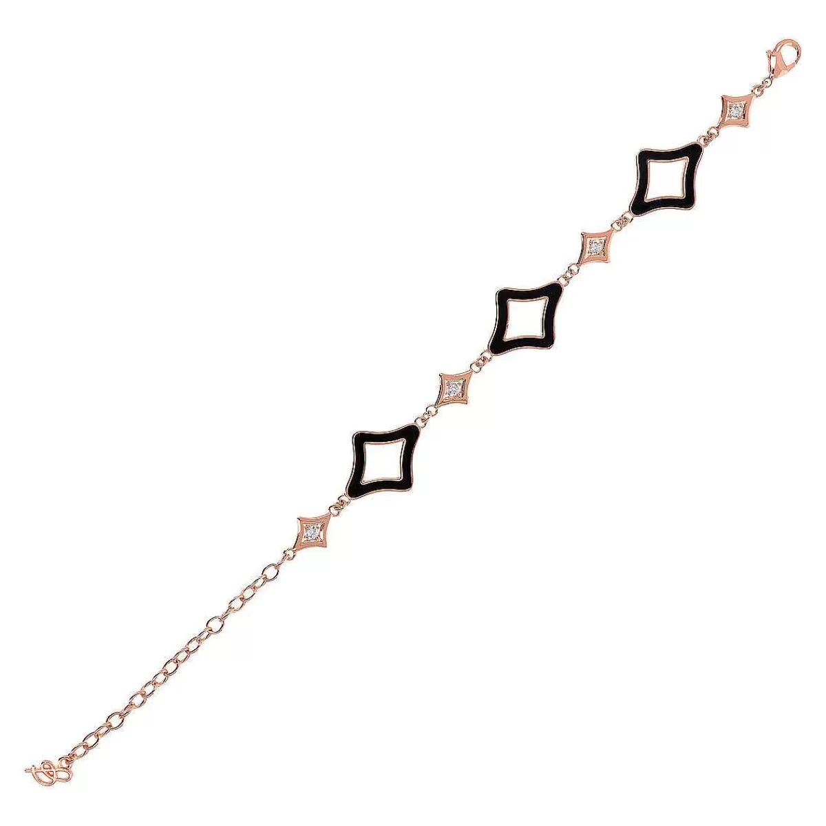 Clearance Bracciale Smaltato Con Etoile E Punti Luce In Cubic Zirconia Bracciali