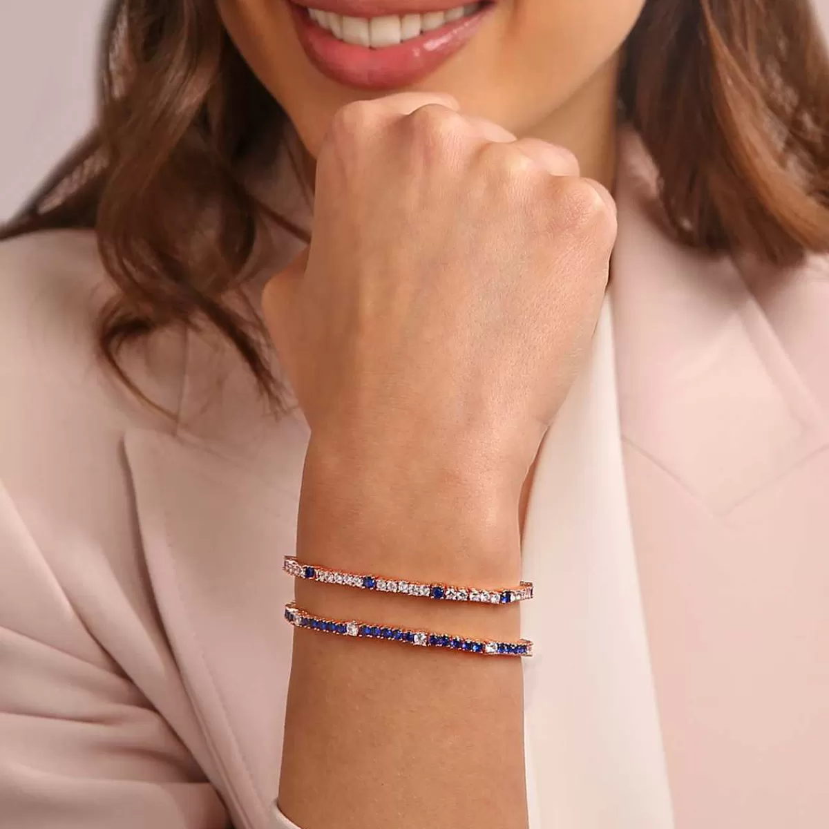 Best Sale Bracciale Tennis Bicolore Con Cubic Zirconia Bracciali