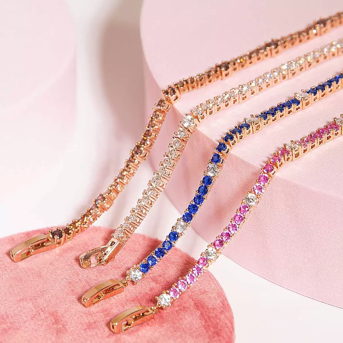 Best Sale Bracciale Tennis Bicolore Con Cubic Zirconia Bracciali