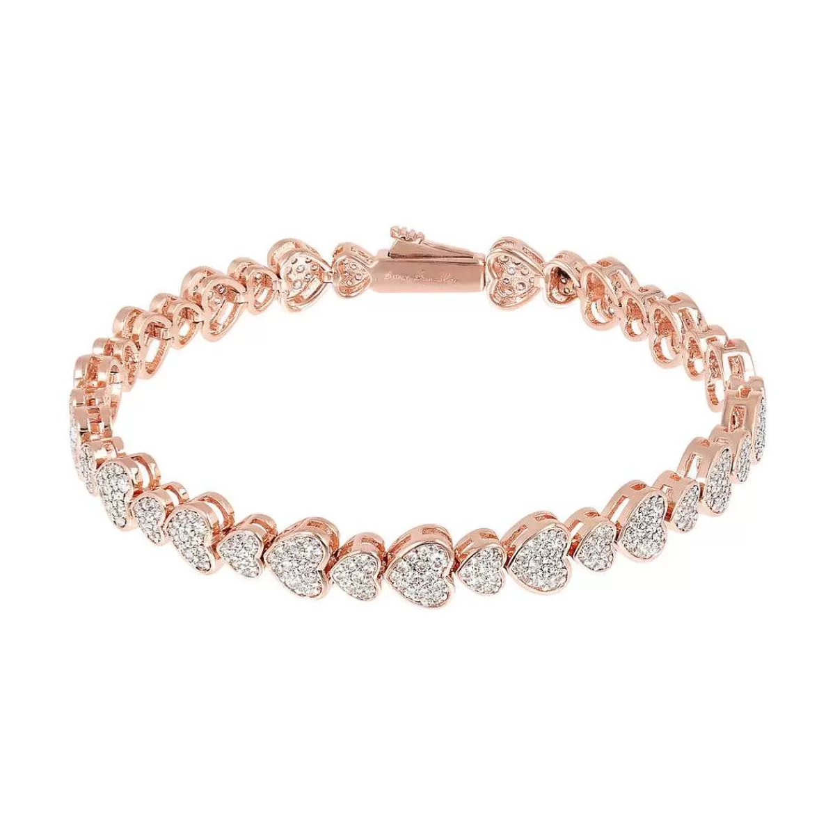 Hot Bracciale Tennis Con Cuori In Pave Di Cubic Zirconia Bracciali