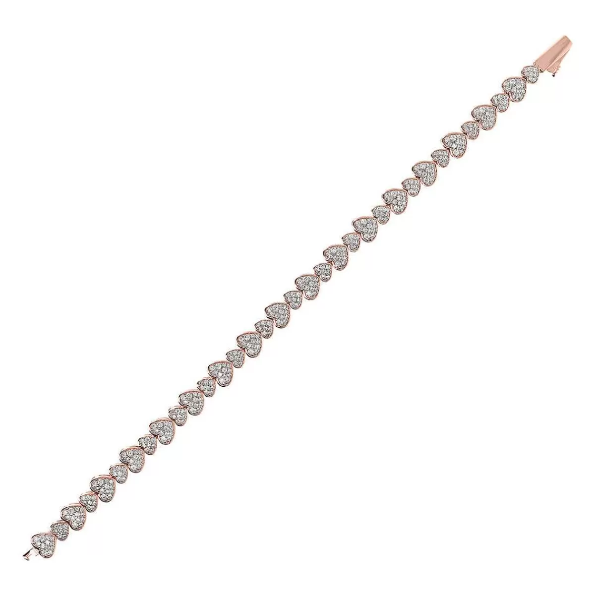 Hot Bracciale Tennis Con Cuori In Pave Di Cubic Zirconia Bracciali