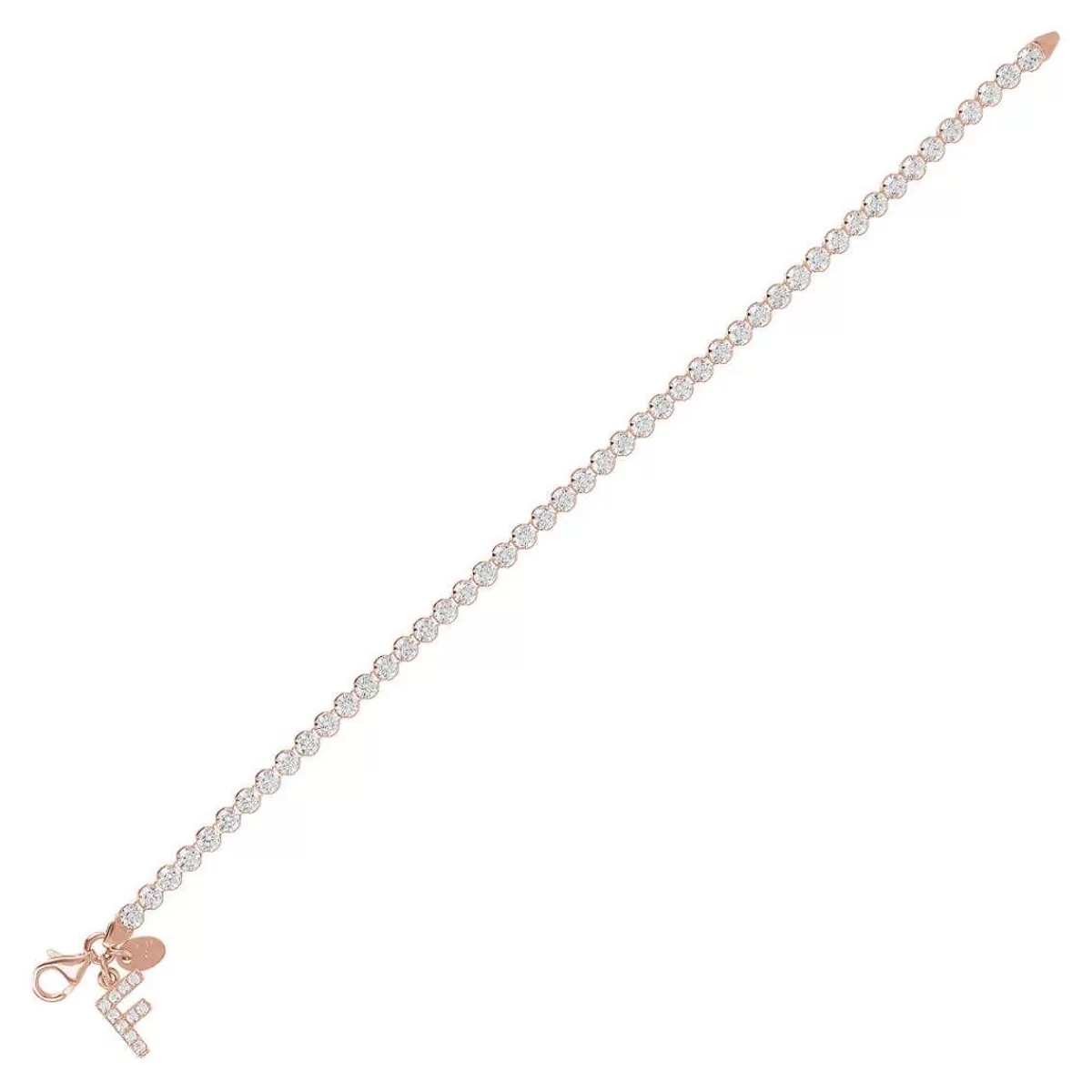 Best Sale Bracciale Tennis Con Zirconi Cubici E Pendente Con Lettera In Pave Bracciali