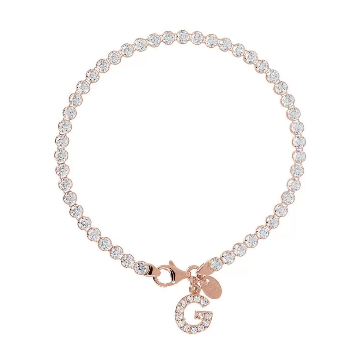Best Sale Bracciale Tennis Con Zirconi Cubici E Pendente Con Lettera In Pave Bracciali