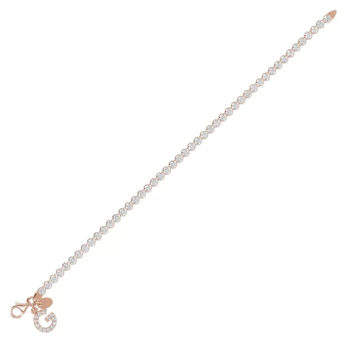 Best Sale Bracciale Tennis Con Zirconi Cubici E Pendente Con Lettera In Pave Bracciali