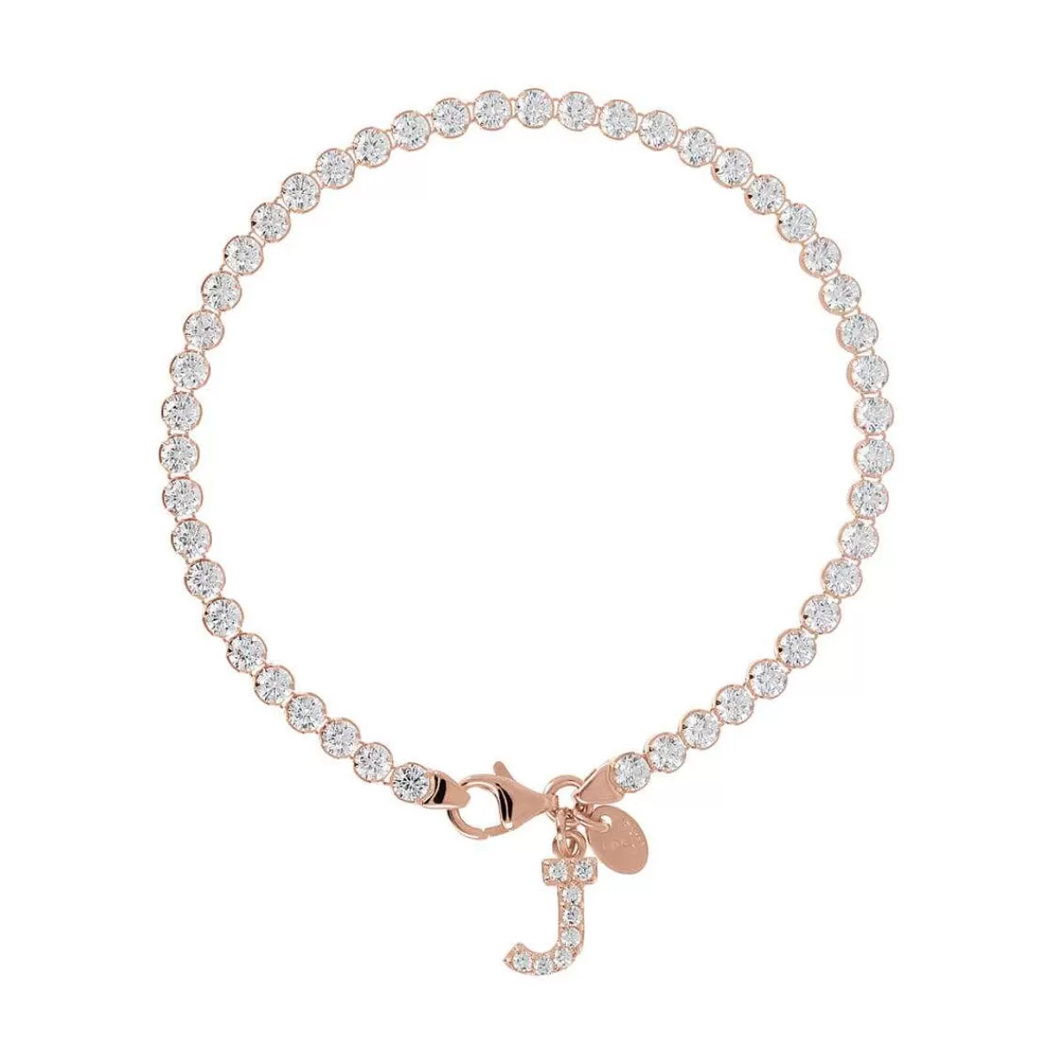 Best Sale Bracciale Tennis Con Zirconi Cubici E Pendente Con Lettera In Pave Bracciali