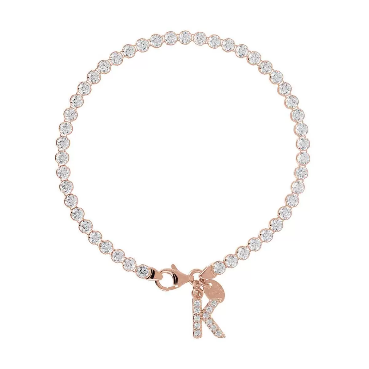 Best Sale Bracciale Tennis Con Zirconi Cubici E Pendente Con Lettera In Pave Bracciali