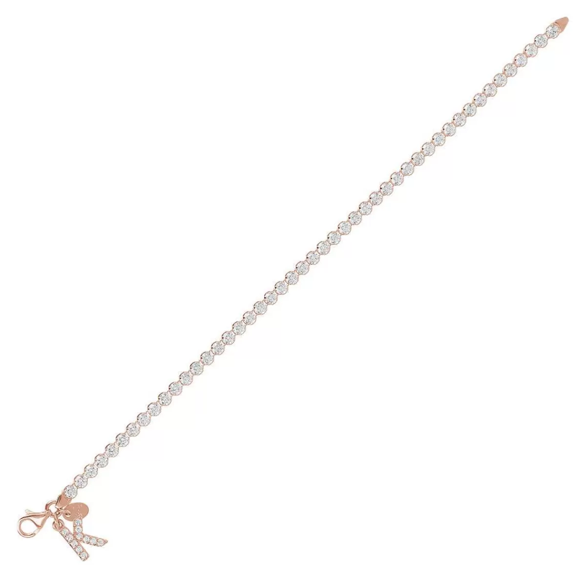 Best Sale Bracciale Tennis Con Zirconi Cubici E Pendente Con Lettera In Pave Bracciali