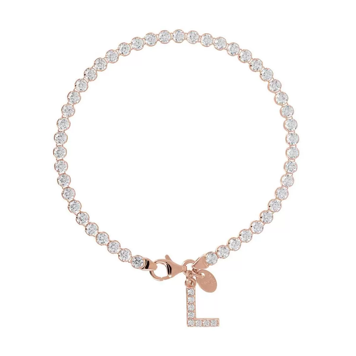 Best Sale Bracciale Tennis Con Zirconi Cubici E Pendente Con Lettera In Pave Bracciali