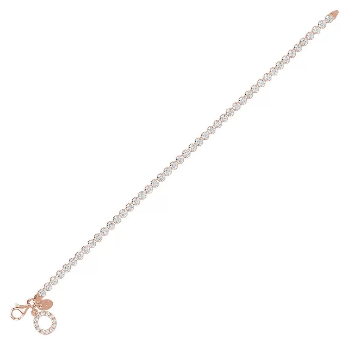 Best Sale Bracciale Tennis Con Zirconi Cubici E Pendente Con Lettera In Pave Bracciali