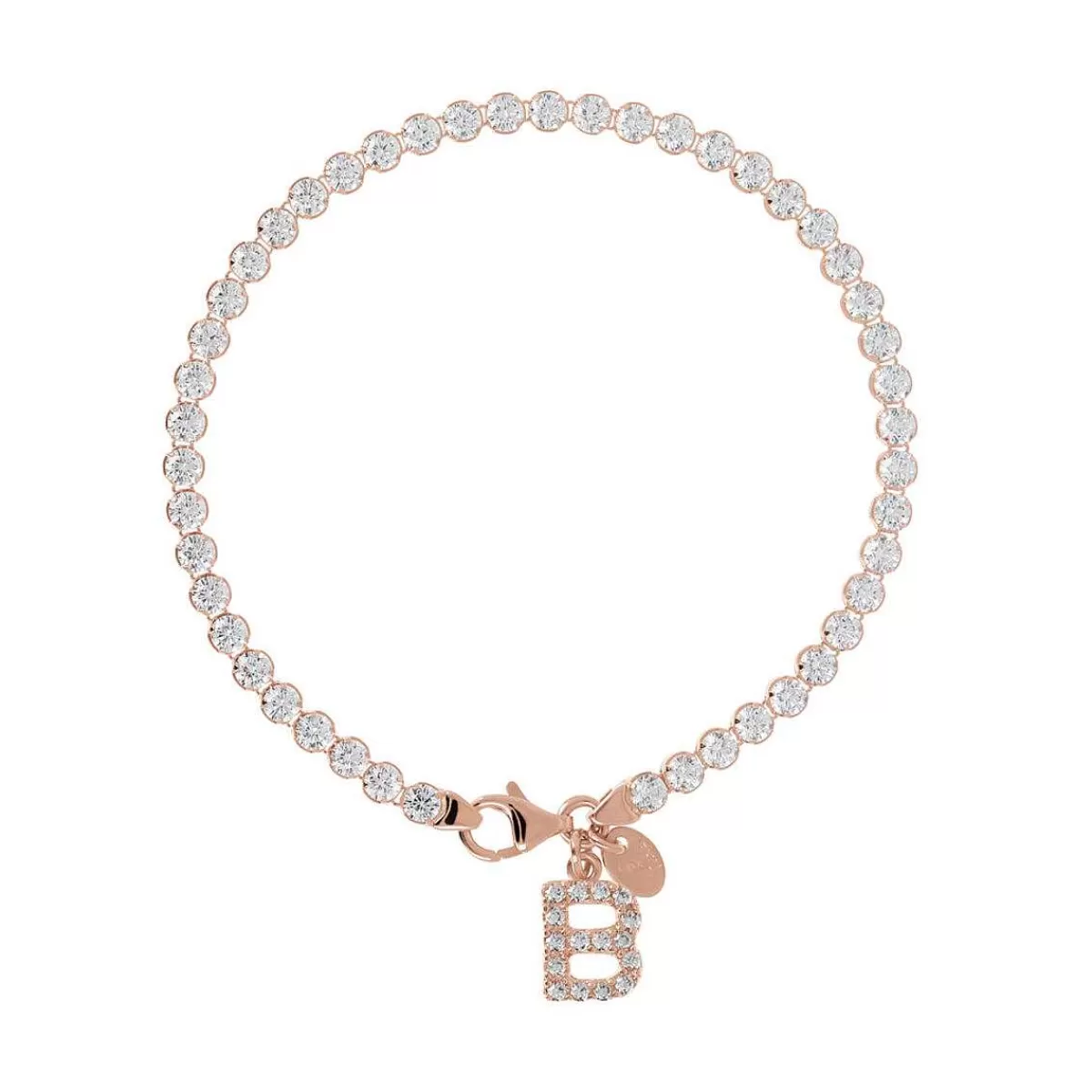 Best Sale Bracciale Tennis Con Zirconi Cubici E Pendente Con Lettera In Pave Bracciali