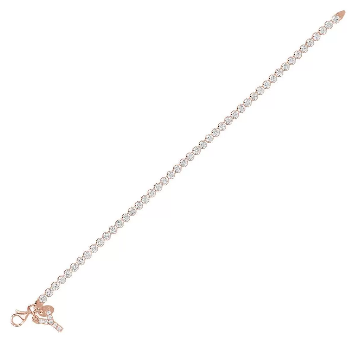 Best Sale Bracciale Tennis Con Zirconi Cubici E Pendente Con Lettera In Pave Bracciali