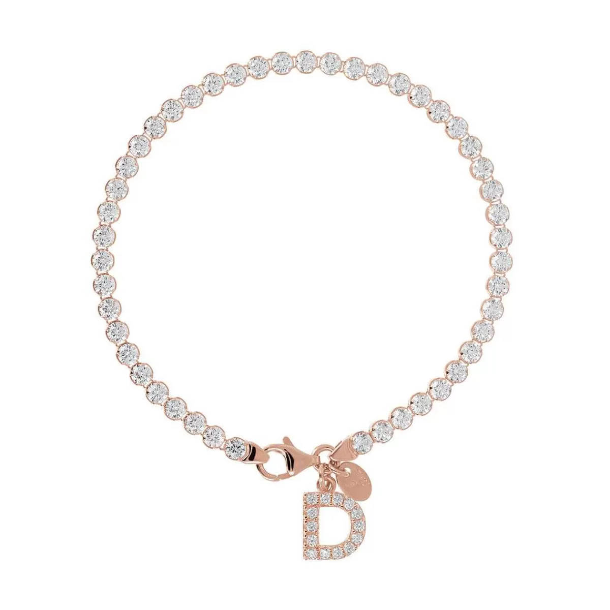 Best Sale Bracciale Tennis Con Zirconi Cubici E Pendente Con Lettera In Pave Bracciali