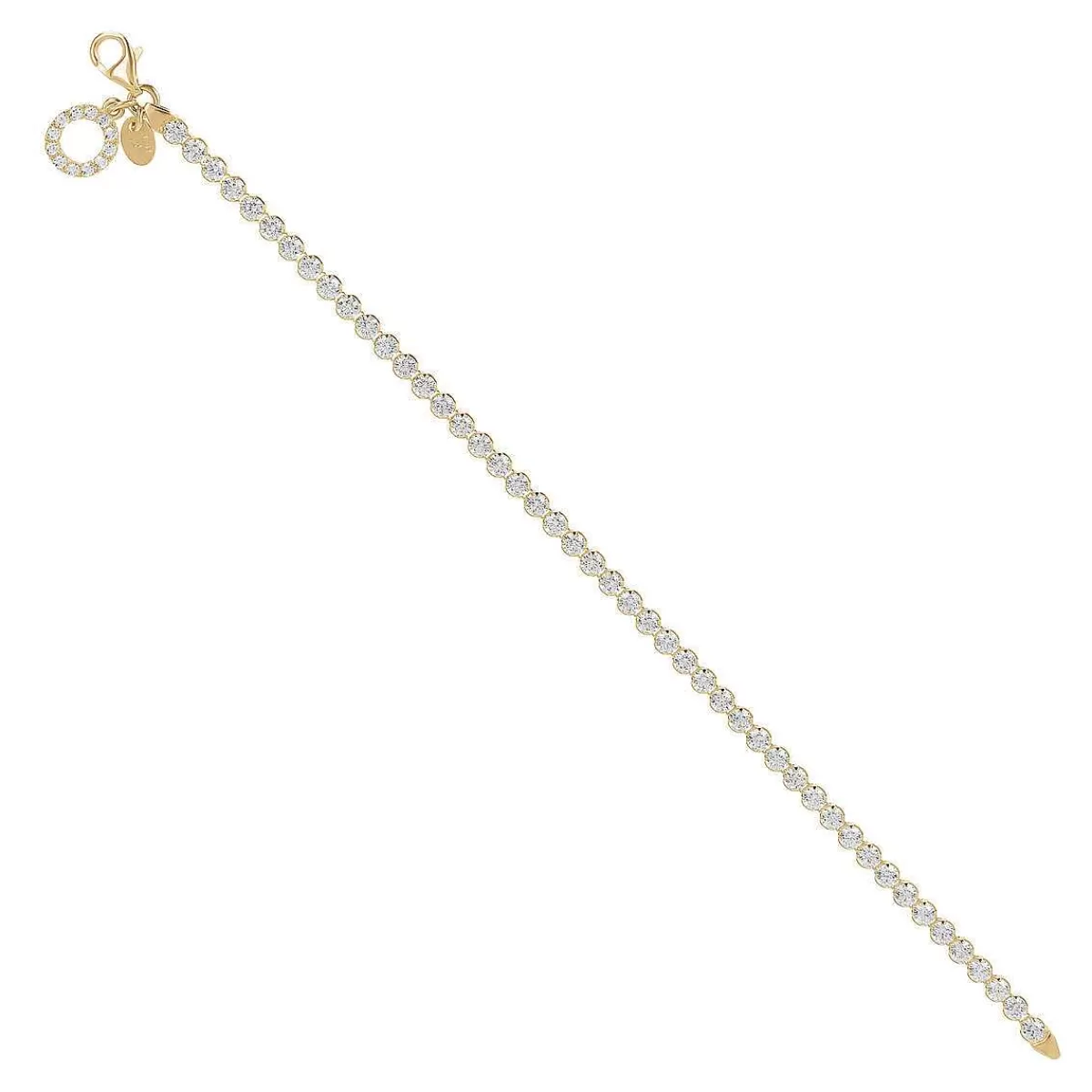 Flash Sale Bracciale Tennis Dorato In Cubic Zirconia Con Pendente Lettera In Pave Bracciali