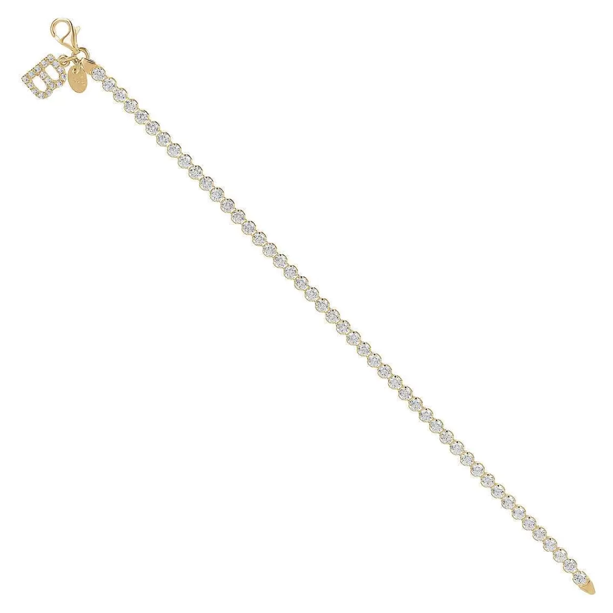Flash Sale Bracciale Tennis Dorato In Cubic Zirconia Con Pendente Lettera In Pave Bracciali