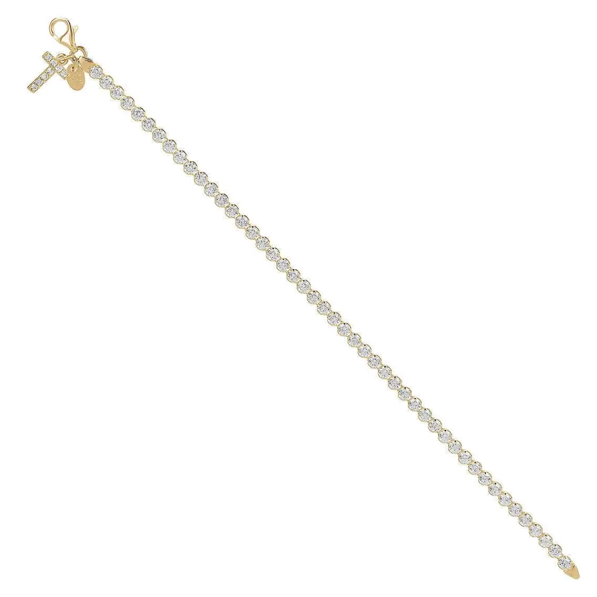 Flash Sale Bracciale Tennis Dorato In Cubic Zirconia Con Pendente Lettera In Pave Bracciali