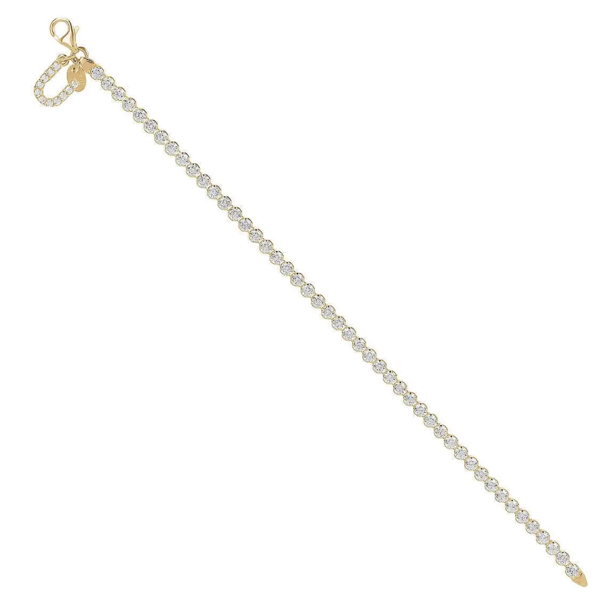 Flash Sale Bracciale Tennis Dorato In Cubic Zirconia Con Pendente Lettera In Pave Bracciali