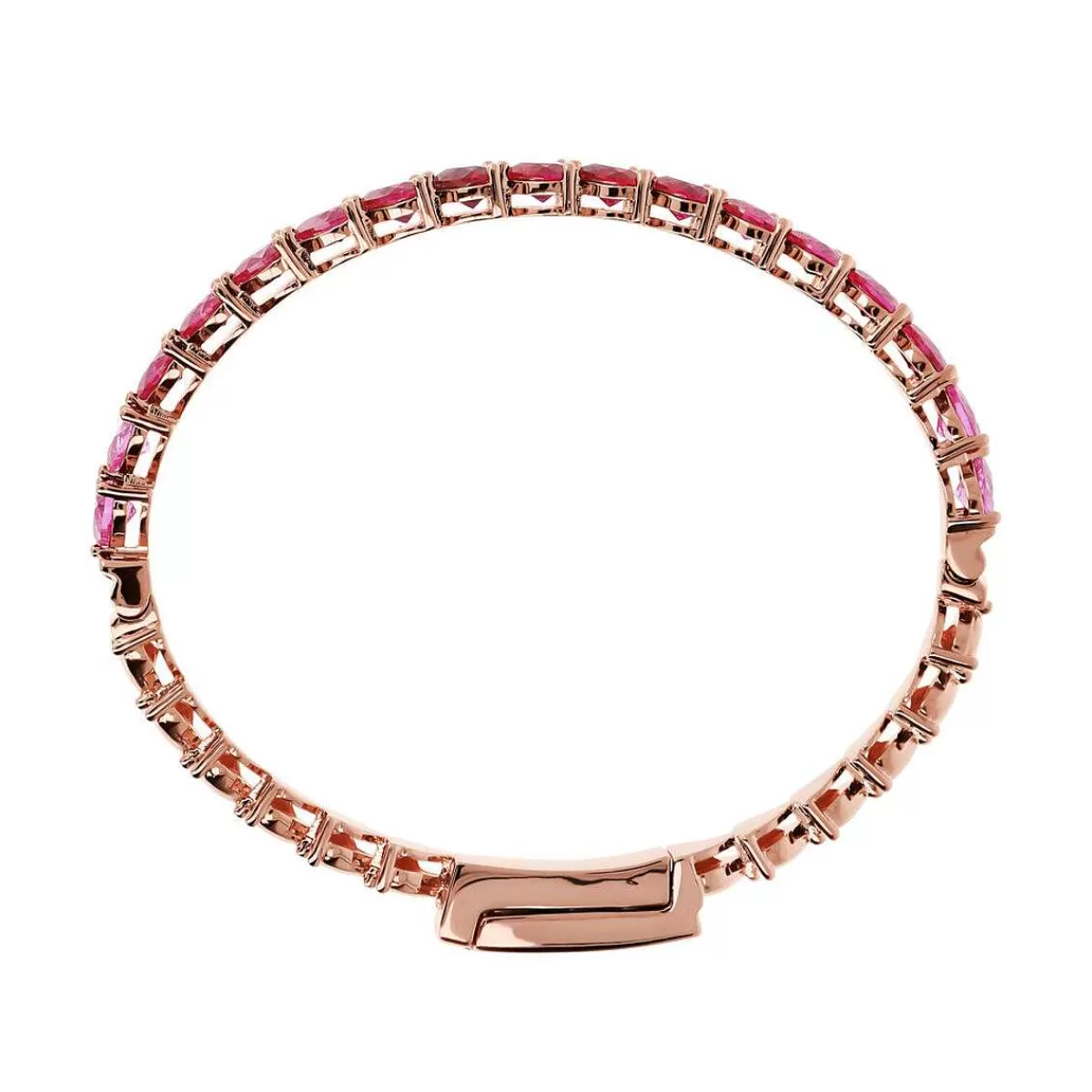 Best Sale Bracciale Tennis Rigido Bicolore Con Cuori Cubic Zirconia Bracciali