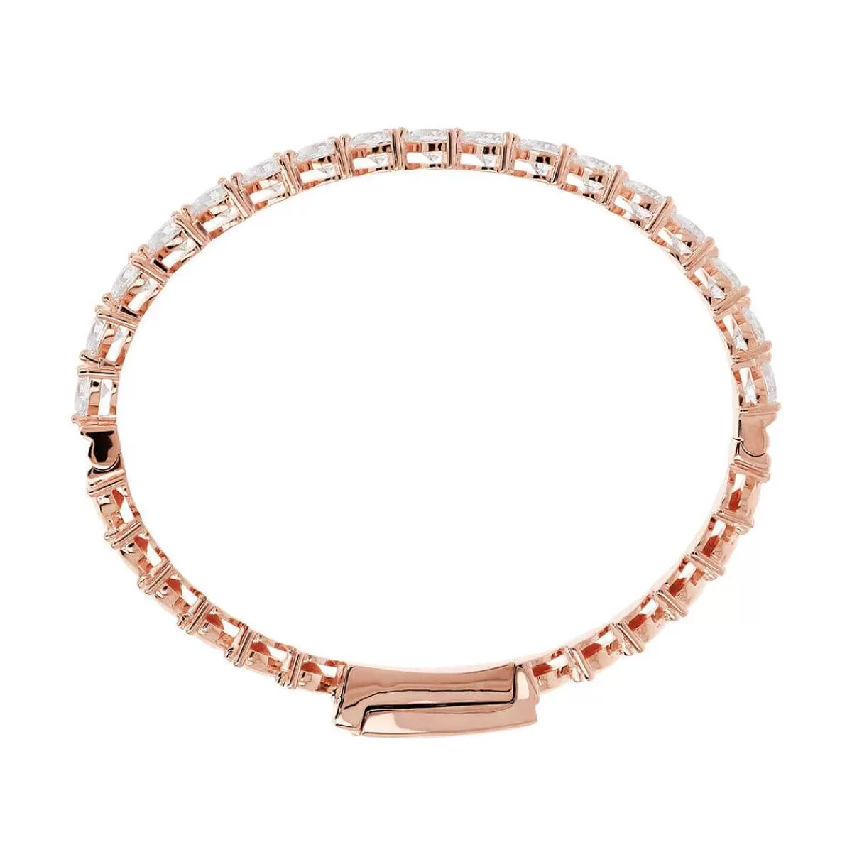 Best Sale Bracciale Tennis Rigido Bicolore Con Cuori Cubic Zirconia Bracciali
