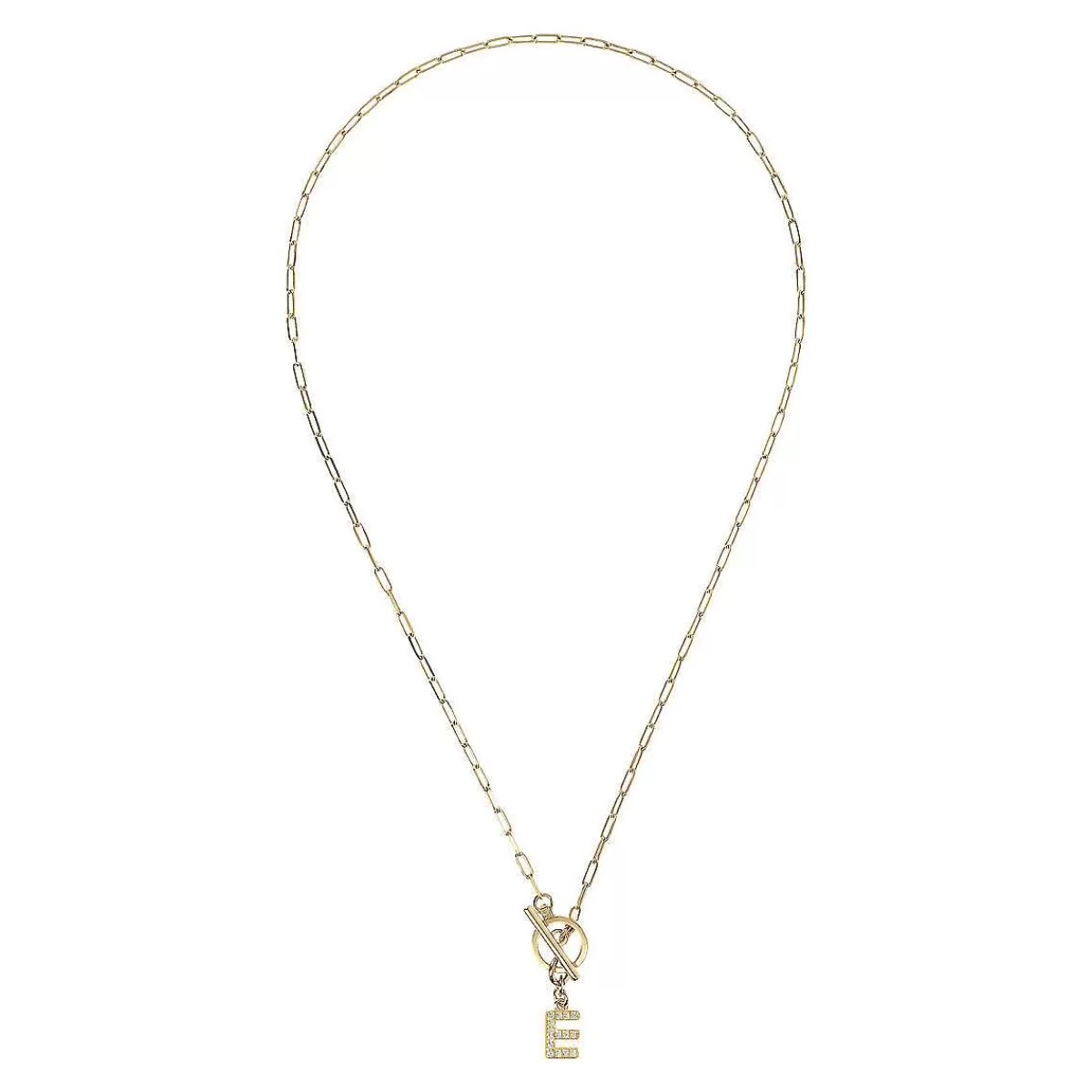 Flash Sale Collana A Catena Forzatina Dorata Con Pendente Lettera In Pave In Zirconi Collane