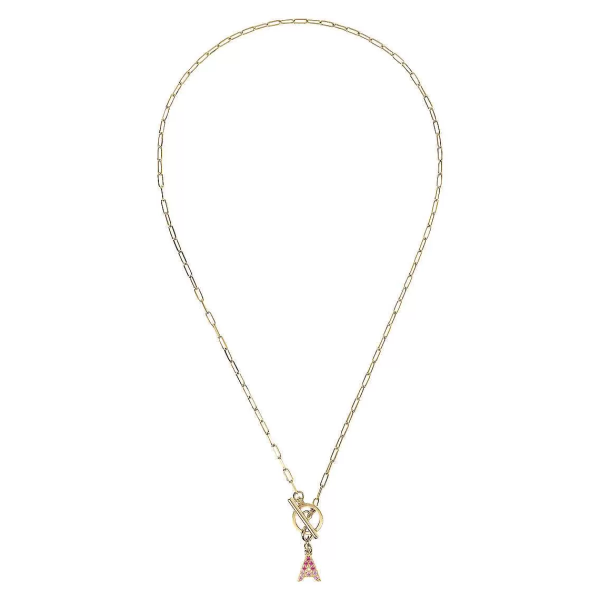 Flash Sale Collana A Catena Forzatina Dorata Con Pendente Lettera In Pave In Zirconi Collane