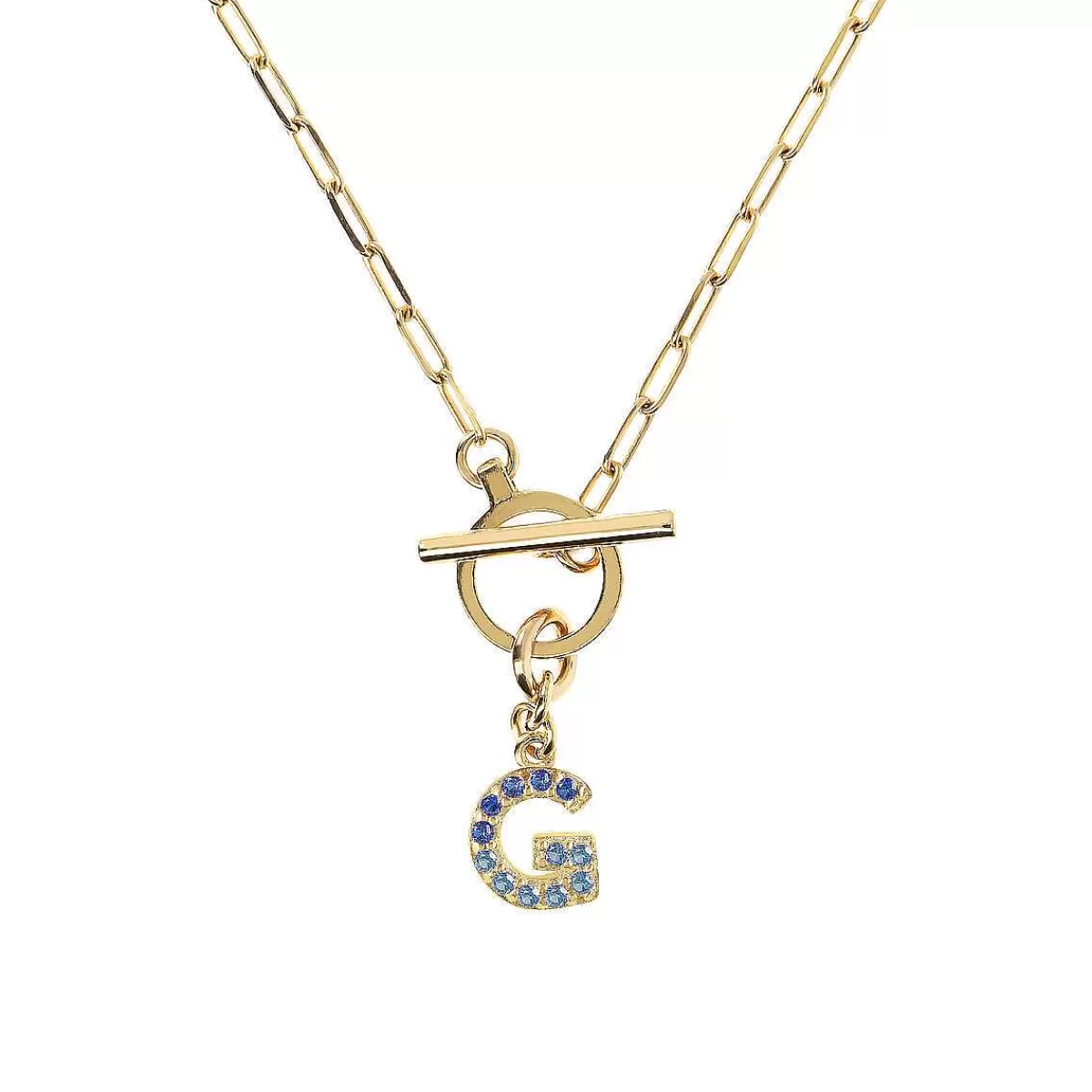 Flash Sale Collana A Catena Forzatina Dorata Con Pendente Lettera In Pave In Zirconi Collane