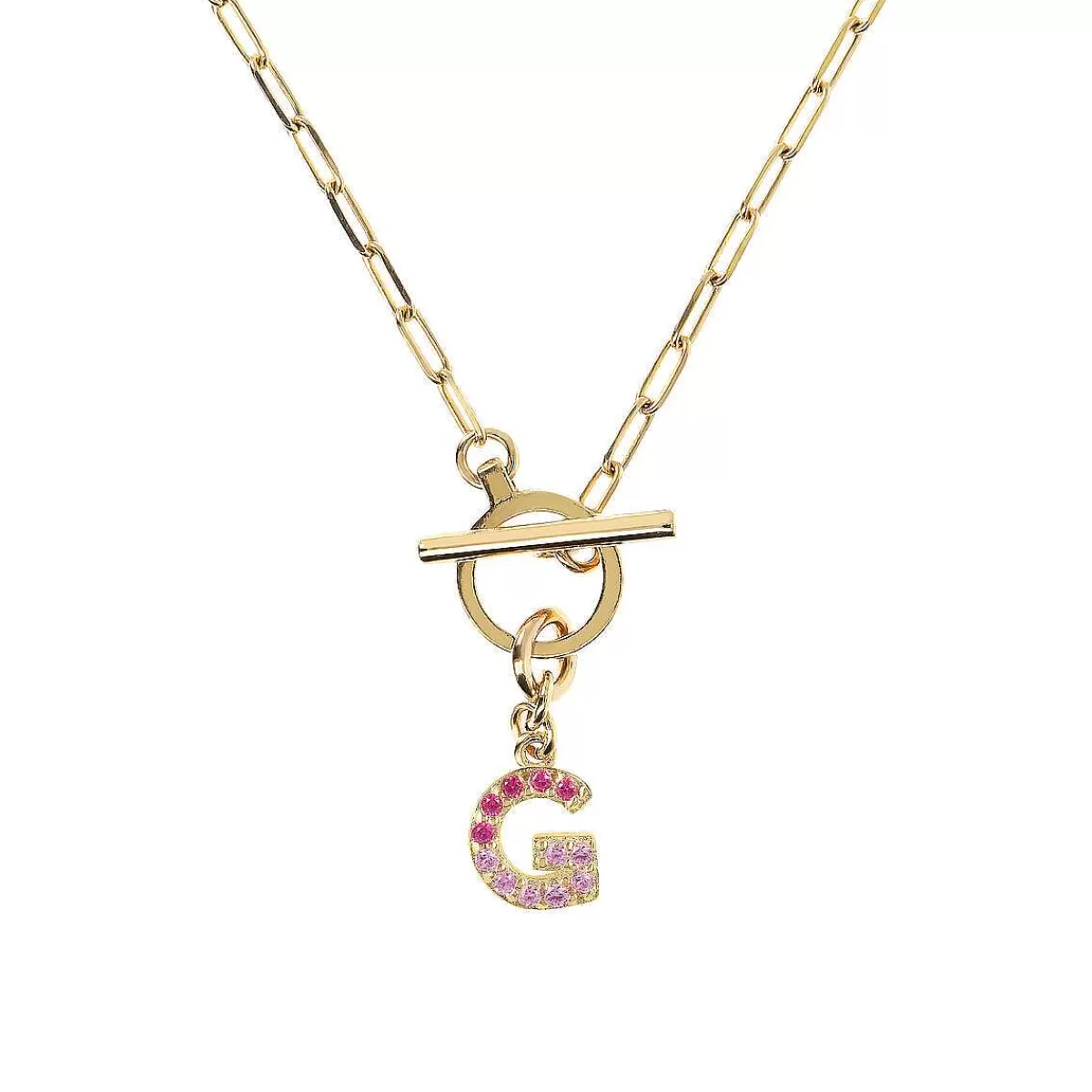 Flash Sale Collana A Catena Forzatina Dorata Con Pendente Lettera In Pave In Zirconi Collane
