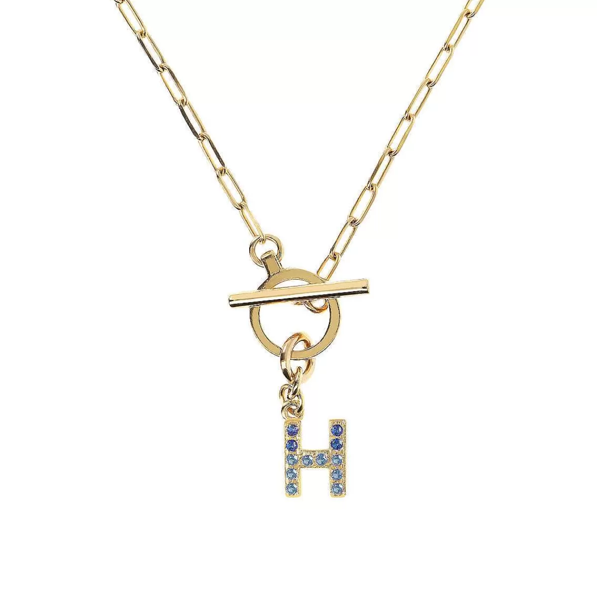 Flash Sale Collana A Catena Forzatina Dorata Con Pendente Lettera In Pave In Zirconi Collane