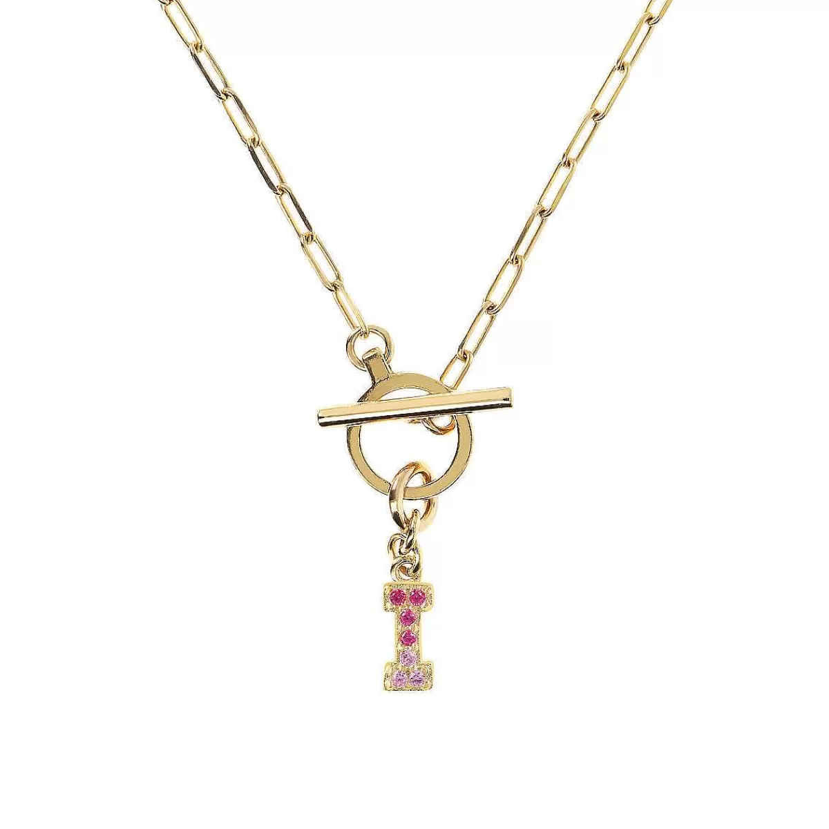 Flash Sale Collana A Catena Forzatina Dorata Con Pendente Lettera In Pave In Zirconi Collane
