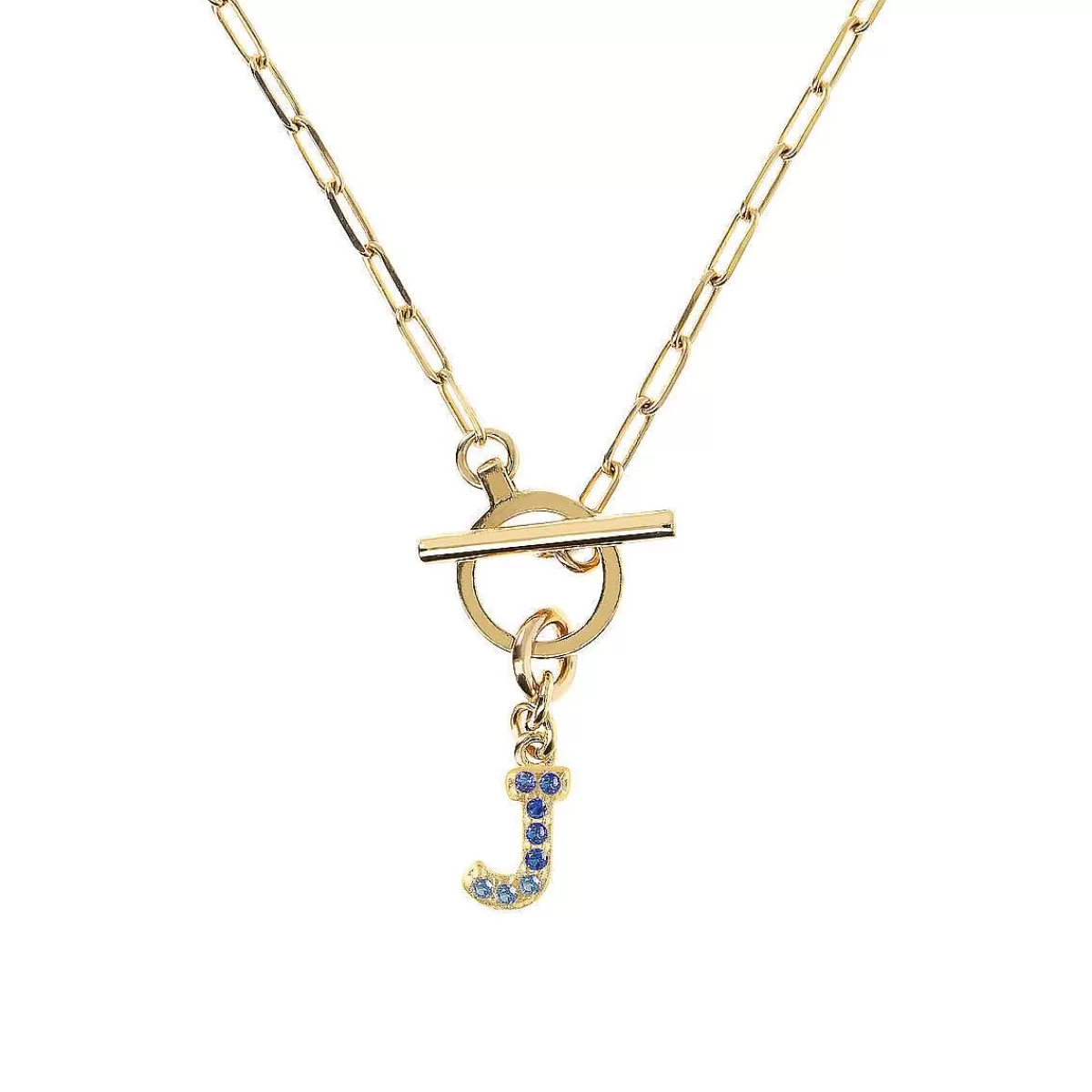 Flash Sale Collana A Catena Forzatina Dorata Con Pendente Lettera In Pave In Zirconi Collane