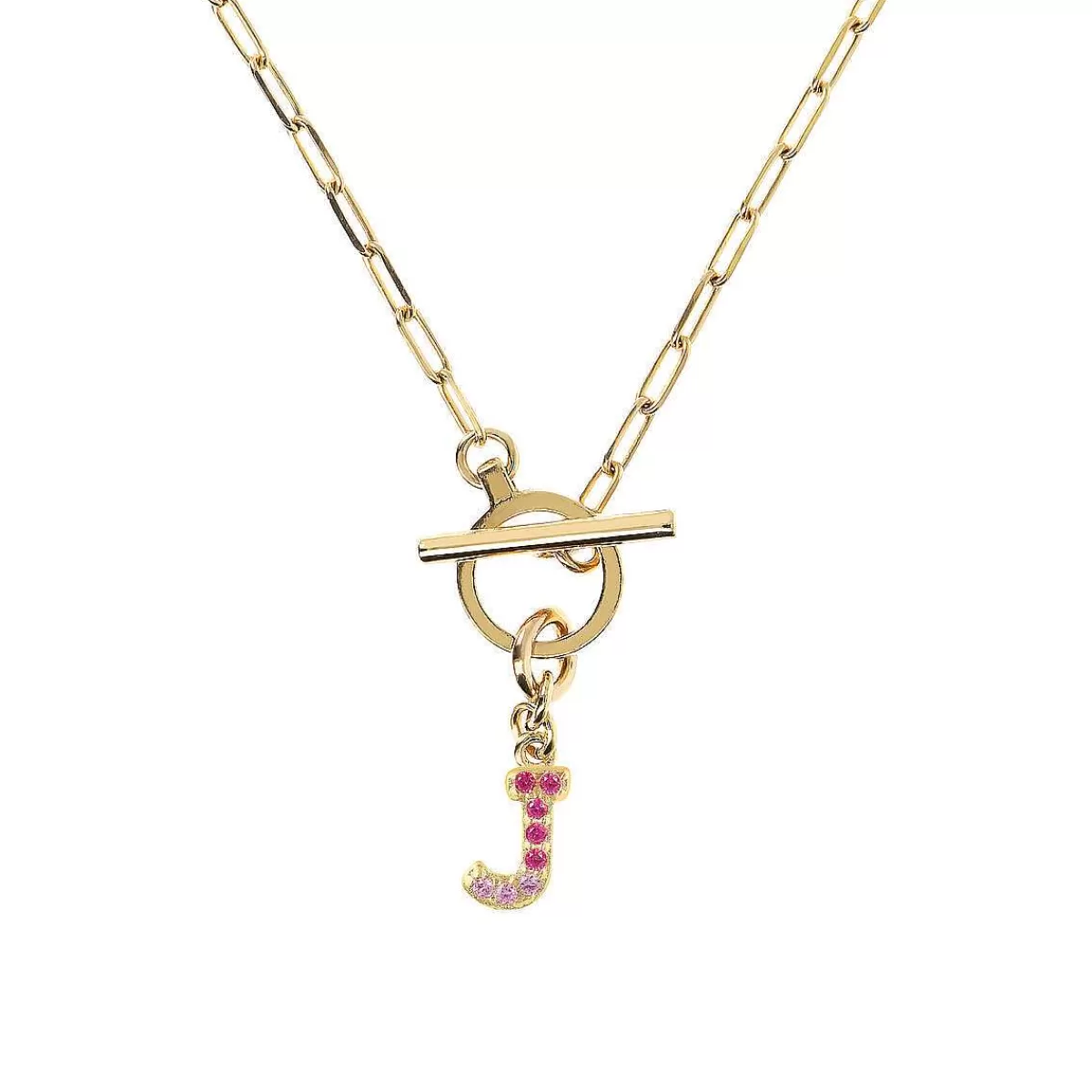 Flash Sale Collana A Catena Forzatina Dorata Con Pendente Lettera In Pave In Zirconi Collane
