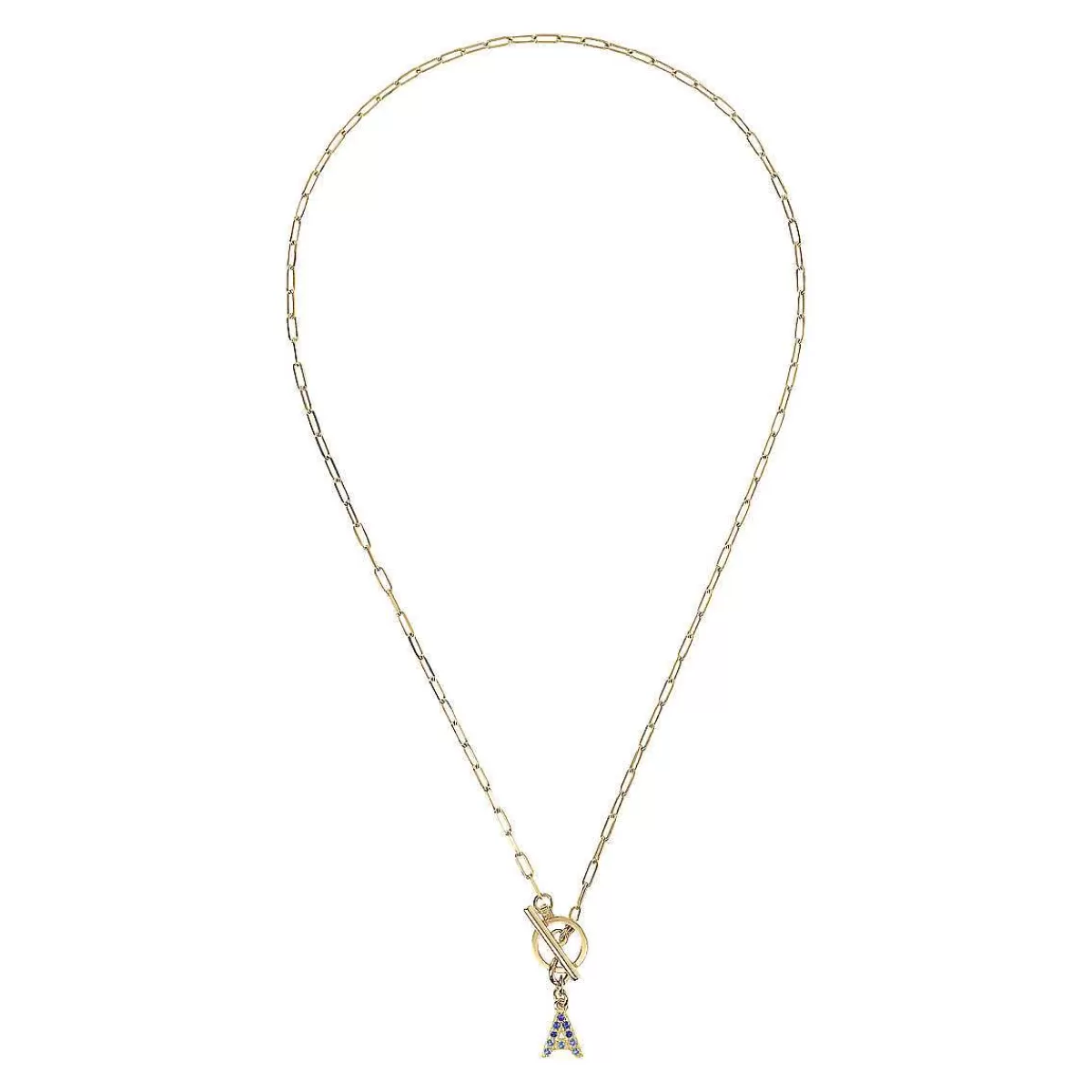 Flash Sale Collana A Catena Forzatina Dorata Con Pendente Lettera In Pave In Zirconi Collane