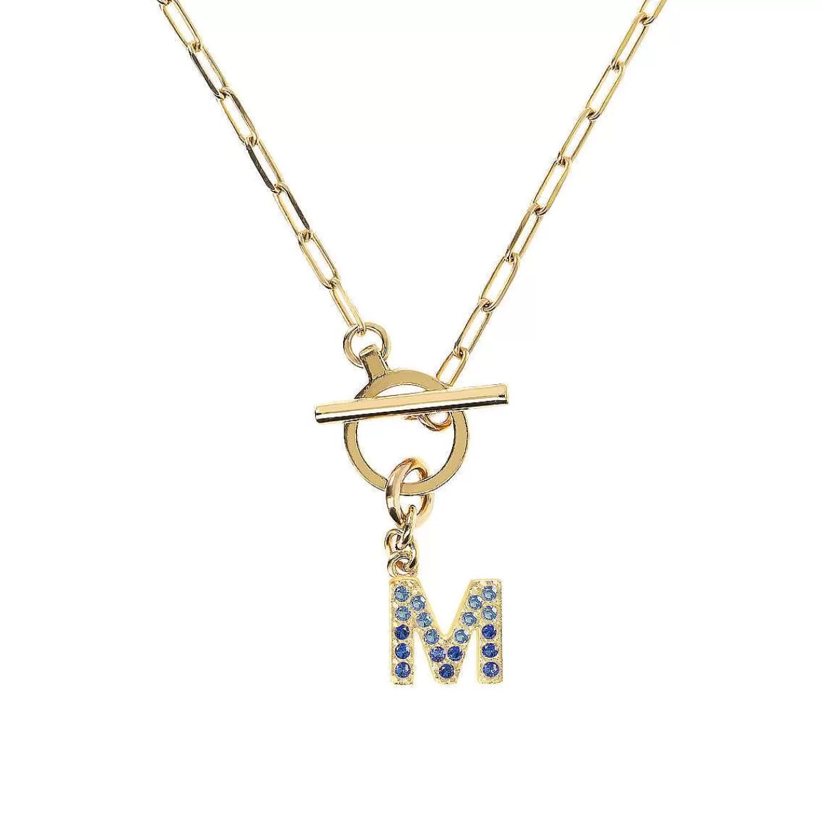Flash Sale Collana A Catena Forzatina Dorata Con Pendente Lettera In Pave In Zirconi Collane