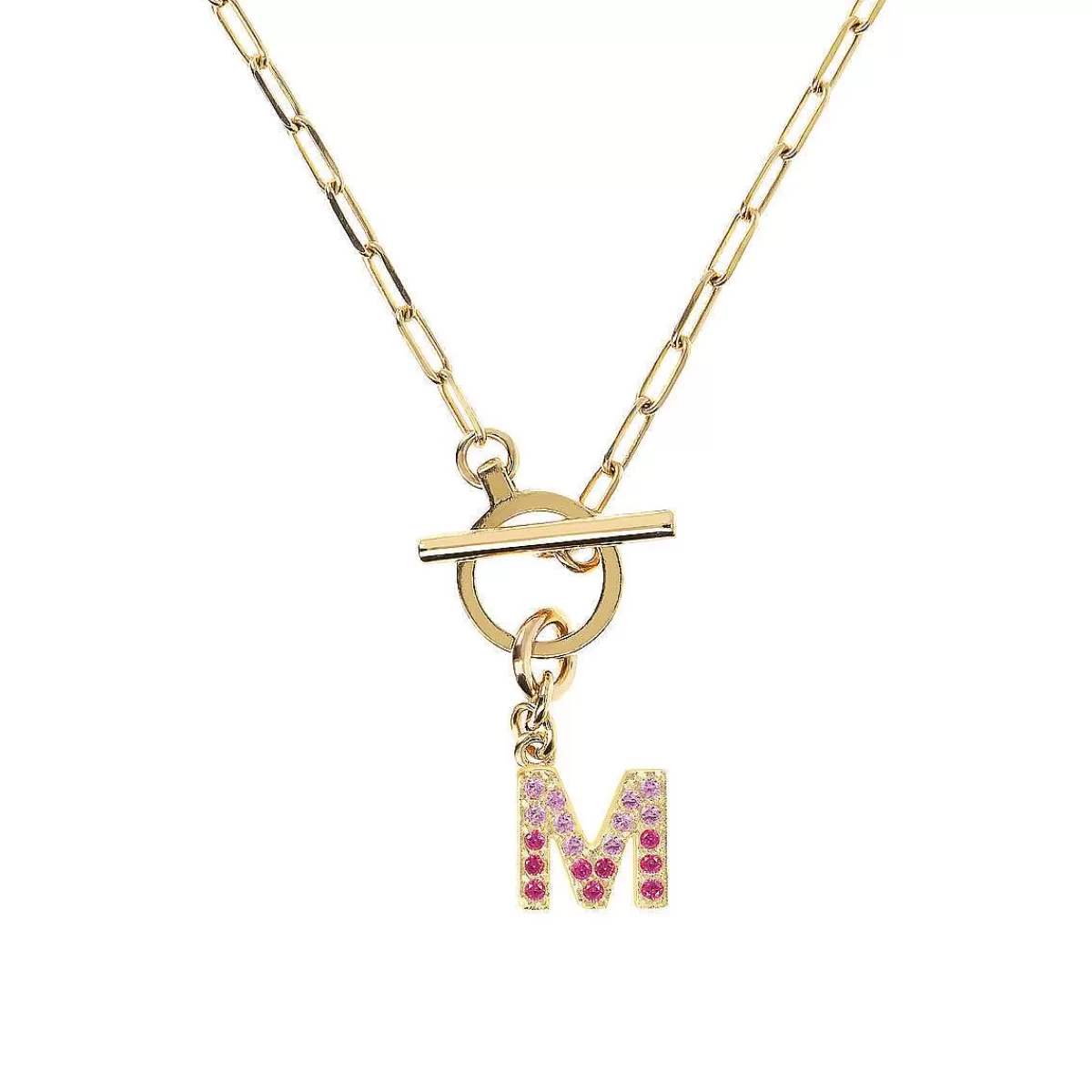 Flash Sale Collana A Catena Forzatina Dorata Con Pendente Lettera In Pave In Zirconi Collane