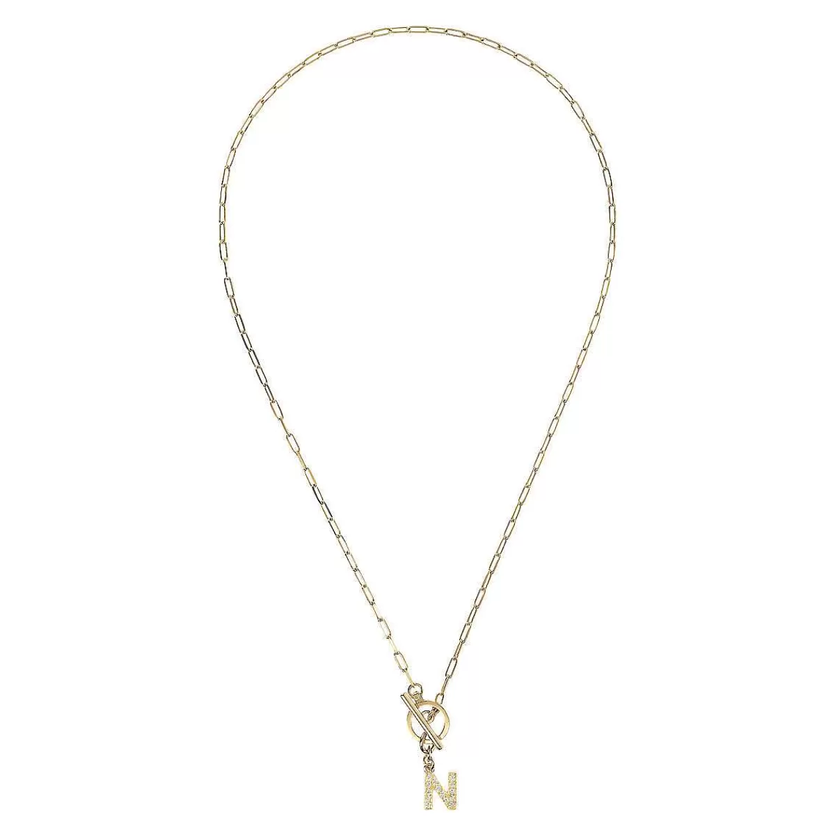 Flash Sale Collana A Catena Forzatina Dorata Con Pendente Lettera In Pave In Zirconi Collane