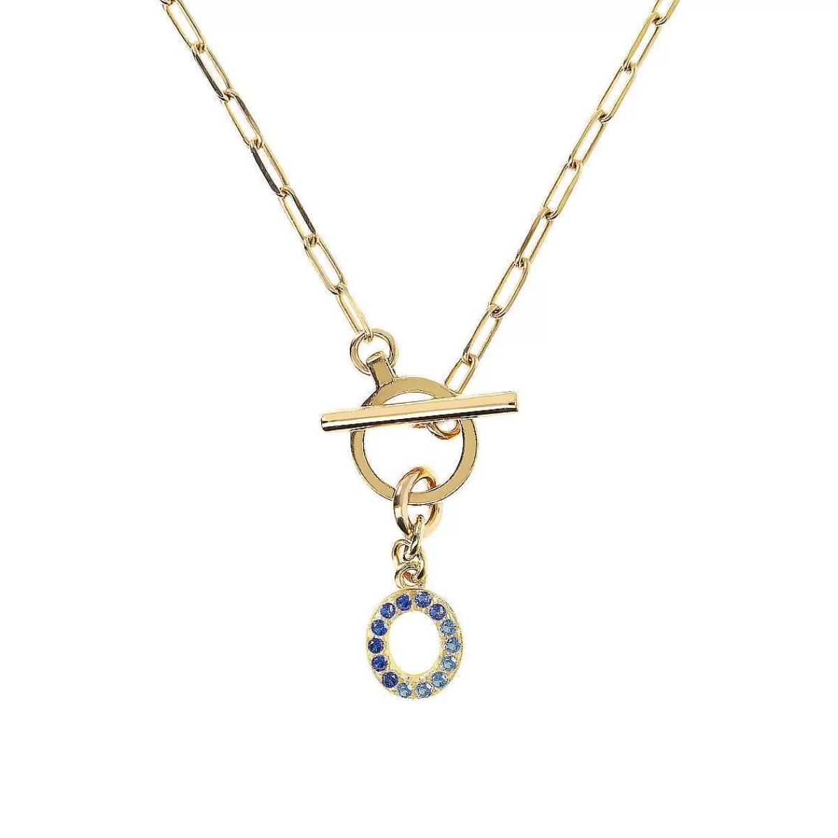 Flash Sale Collana A Catena Forzatina Dorata Con Pendente Lettera In Pave In Zirconi Collane