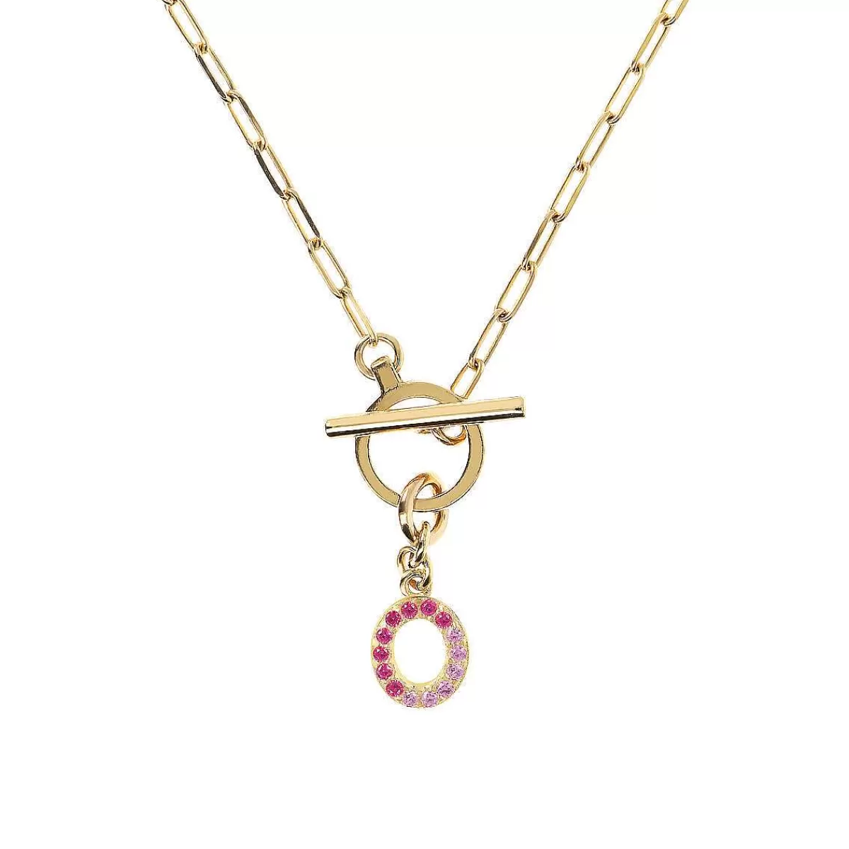 Flash Sale Collana A Catena Forzatina Dorata Con Pendente Lettera In Pave In Zirconi Collane