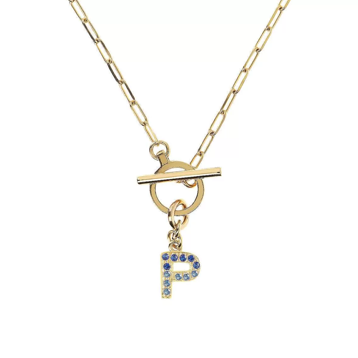 Flash Sale Collana A Catena Forzatina Dorata Con Pendente Lettera In Pave In Zirconi Collane
