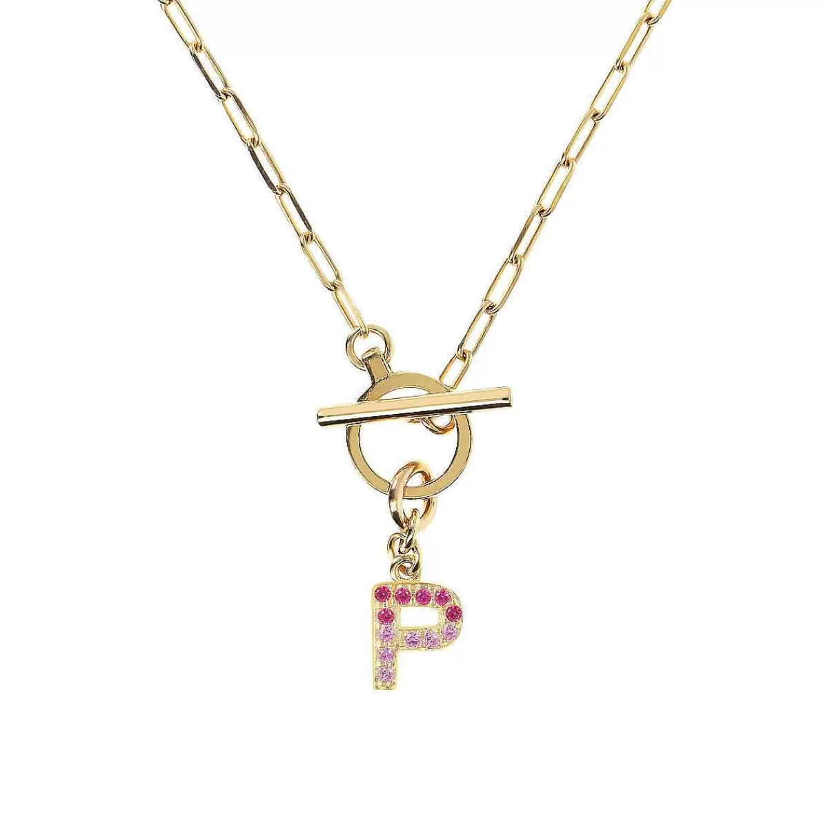 Flash Sale Collana A Catena Forzatina Dorata Con Pendente Lettera In Pave In Zirconi Collane