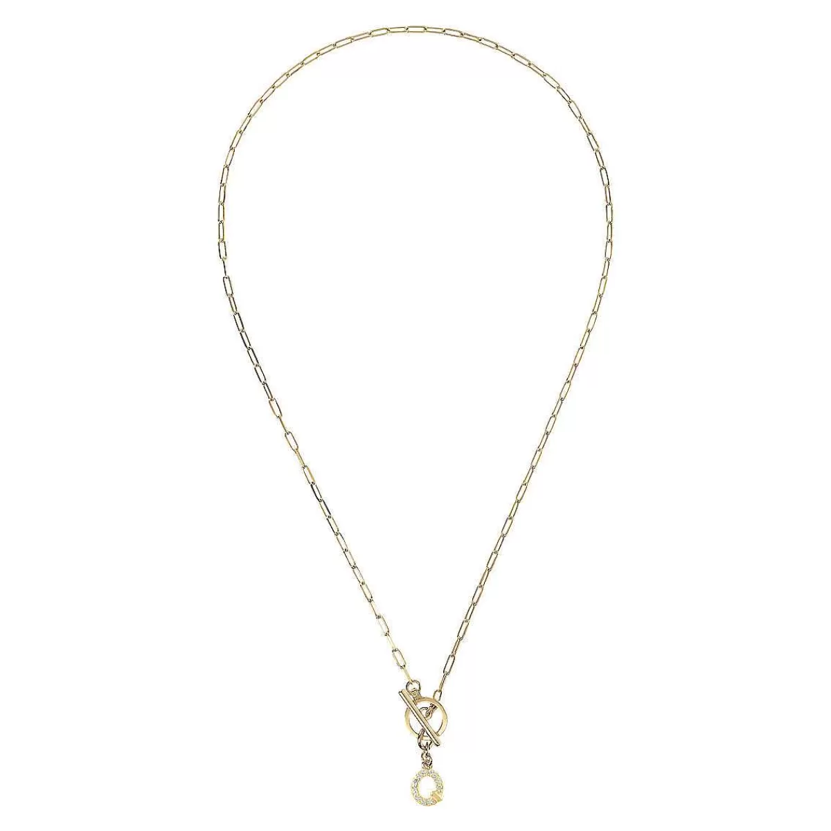 Flash Sale Collana A Catena Forzatina Dorata Con Pendente Lettera In Pave In Zirconi Collane