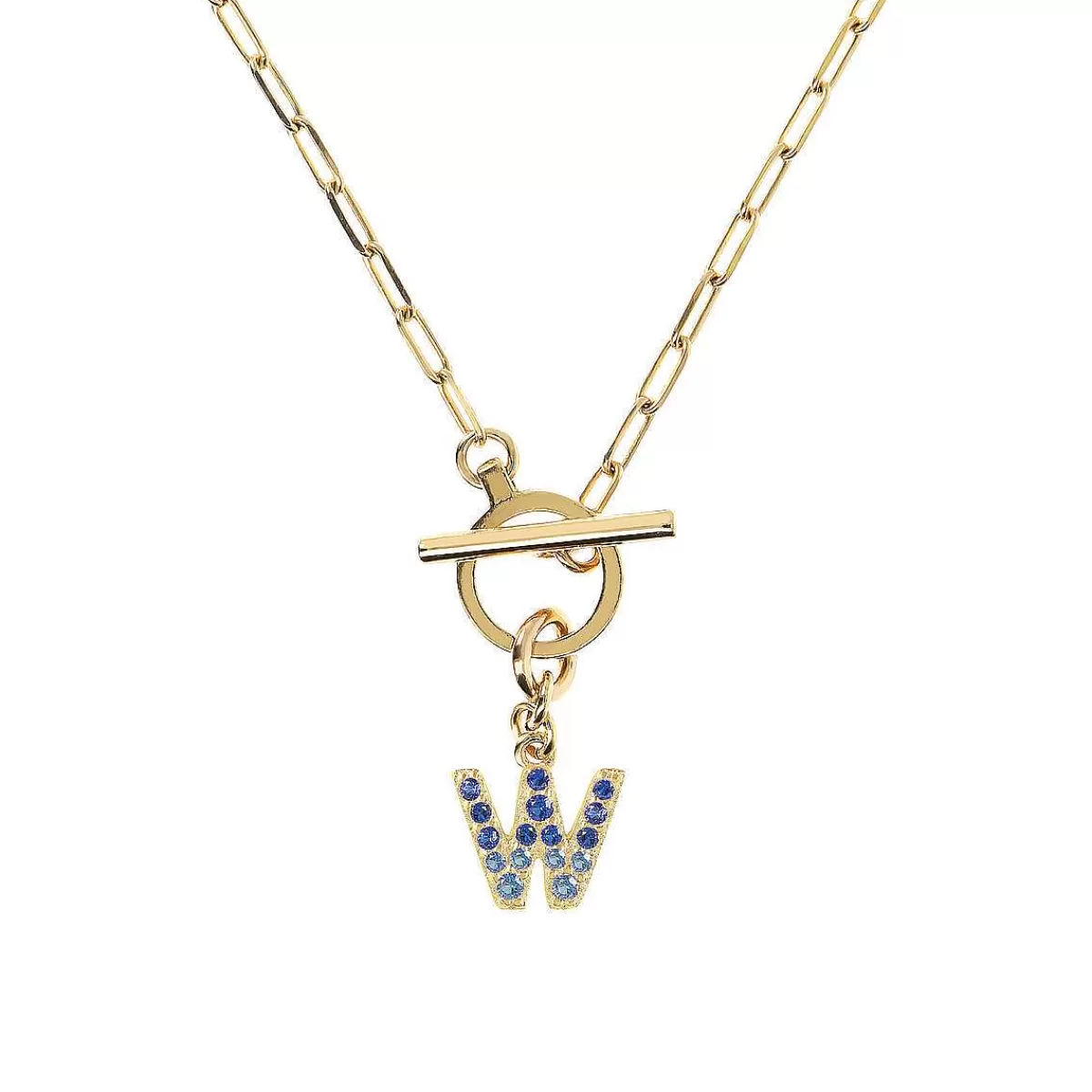 Flash Sale Collana A Catena Forzatina Dorata Con Pendente Lettera In Pave In Zirconi Collane