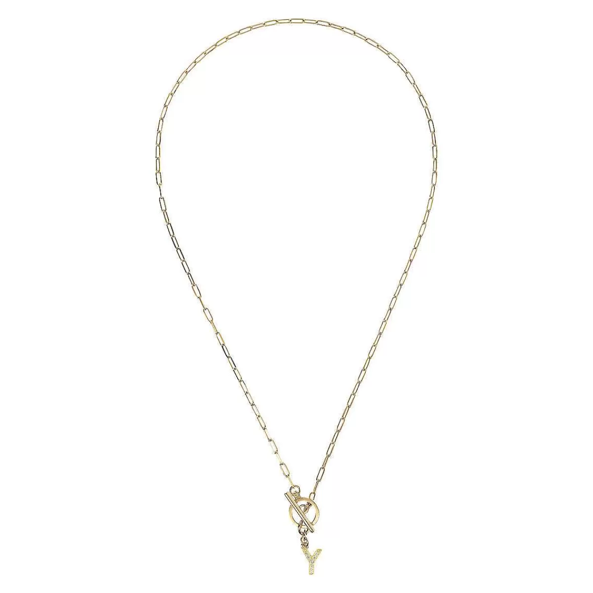 Flash Sale Collana A Catena Forzatina Dorata Con Pendente Lettera In Pave In Zirconi Collane