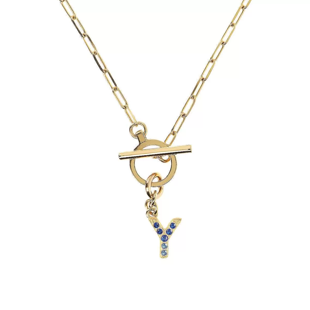 Flash Sale Collana A Catena Forzatina Dorata Con Pendente Lettera In Pave In Zirconi Collane